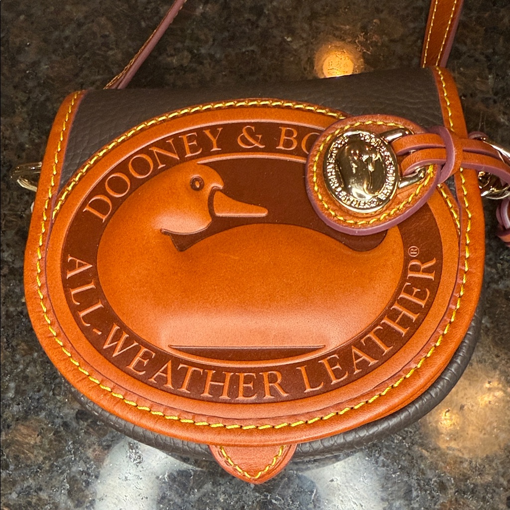 Dooney & Bourke All Weather Two Duck Black Leather Crossbody Bag